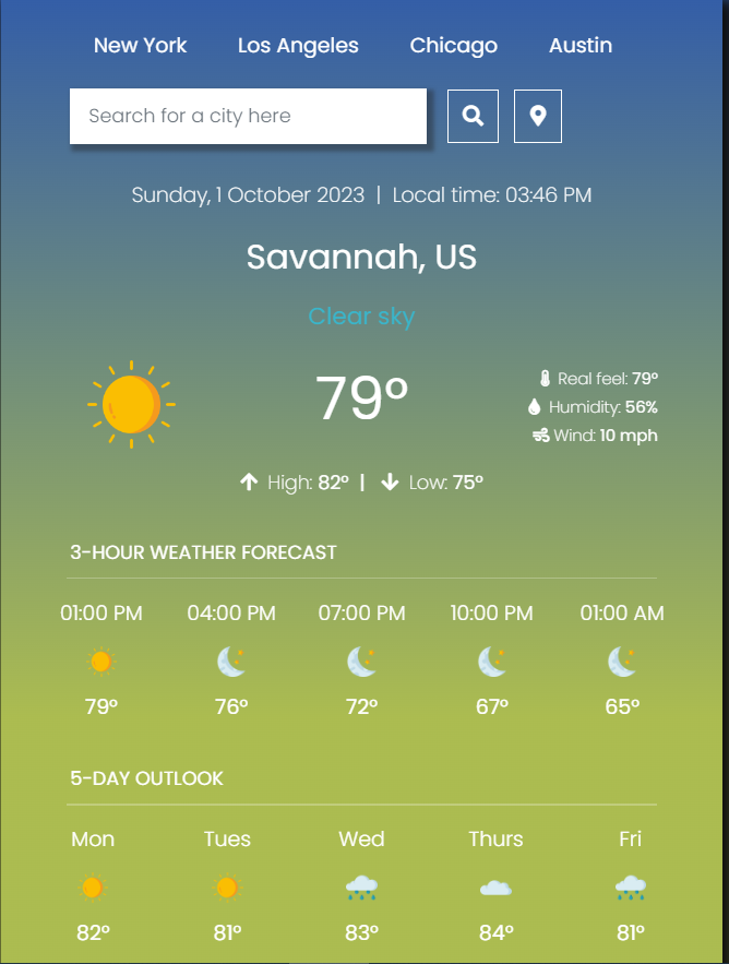 My Vanilla Weather App